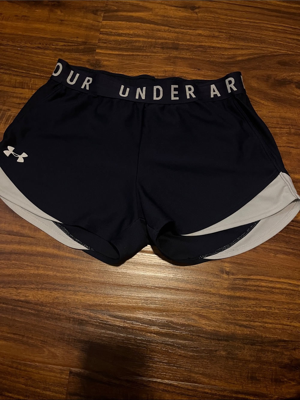 Under Armour Women's Navy and Light Gray Athletic Shorts